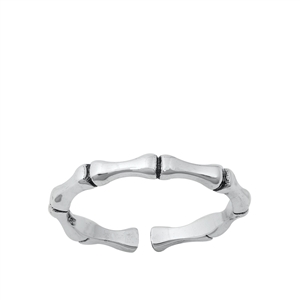 Silver Toe Ring - Bamboo