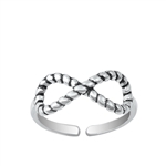 Silver Toe Ring - Infinity Rope