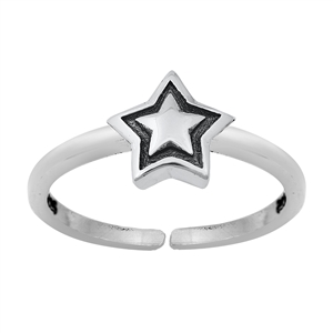 Silver Toe Ring - Star