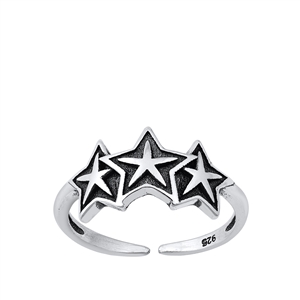 Silver Toe Ring - Stars