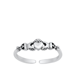 Silver Toe Ring - Claddagh