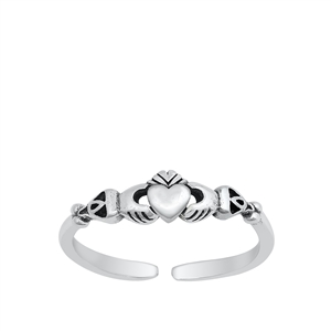 Silver Toe Ring - Claddagh