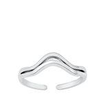 Silver Toe Ring - Aquarius Zodiac Sign