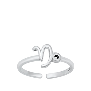 Silver Toe Ring - Capricorn Zodiac Sign