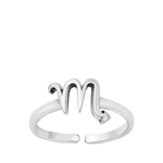 Silver Toe Ring - Scorpio Zodiac Sign