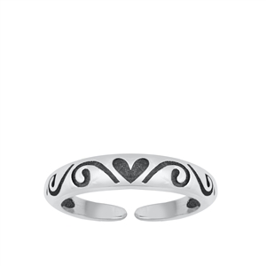 Silver Toe Ring - Heart