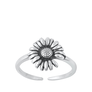 Silver Toe Ring - Flower