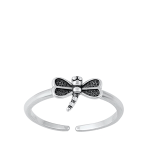 Silver Toe Ring -  Dragonfly