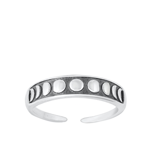 Silver Toe Ring - Moon Phase