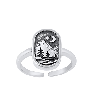 Silver Toe Ring - Nature
