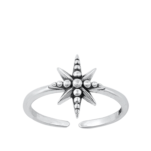 Silver Toe Ring - Star