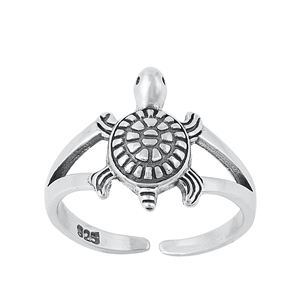 Silver Toe Ring - Turtle