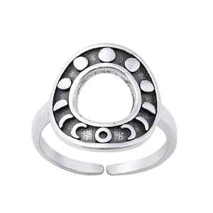 Silver Toe Ring - Moon Phases