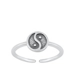 Silver Toe Ring - Yin Yang