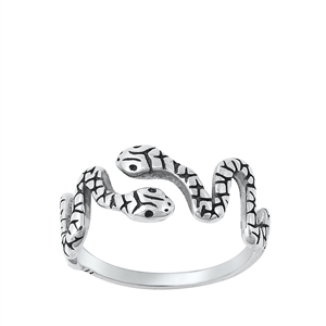 Silver Toe Ring - Snakes