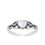 Silver Toe Ring - Celtic Heart