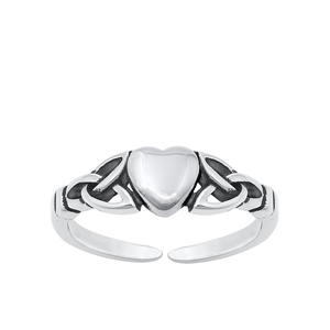 Silver Toe Ring - Celtic Heart