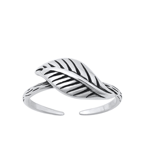 Silver Toe Ring - Leaf