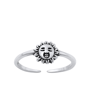 Silver Toe Ring - Sun
