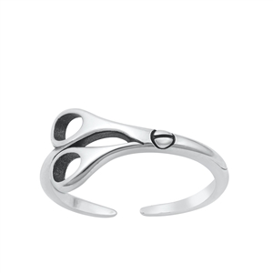 Silver Toe Ring - Scissors
