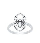 Silver Toe Ring - Spider