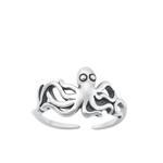 Silver Toe Ring - Octopus