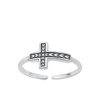 Silver Toe Ring - Cross