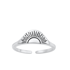 Silver Toe Ring - Sunrise