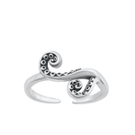 Silver Toe Ring - Tentacles