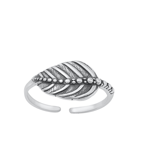 Silver Toe Ring - Leaf