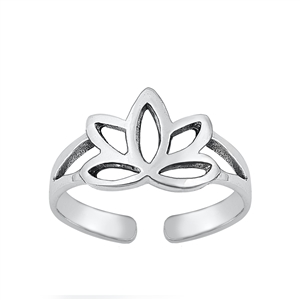 Silver Toe Ring - Lotus