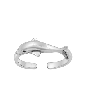 Silver Toe Ring - Dolphin