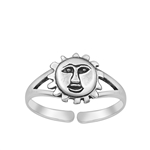 Silver Toe Ring - Sun