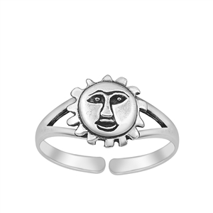 Silver Toe Ring - Sun