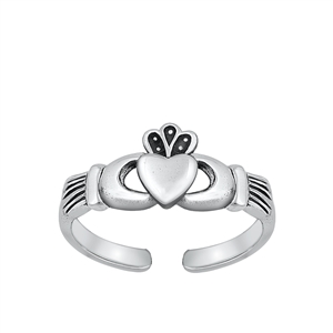Silver Toe Ring - Claddagh