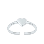 Silver Toe Ring - Heart