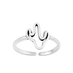 Silver Toe Ring - Cactus