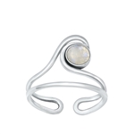 Silver Stone Toe Ring