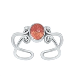 Silver Stone Toe Ring