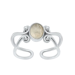 Silver Stone Toe Ring