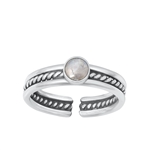 Silver Stone Toe Ring