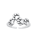 Silver Toe Ring - Paw Print