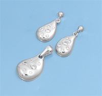 Silver CZ Set - Teardrop