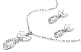 Silver Sets W/ Stone - Ribbon