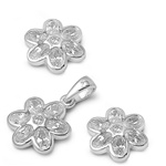 Silver Sets W/ CZ - Plumeria