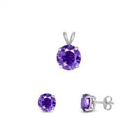 Silver Sets - Amethyst CZ