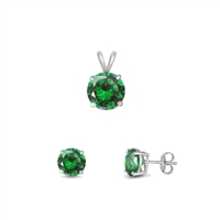Silver Sets - Emerald CZ