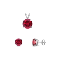 Silver Sets - Ruby CZ