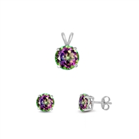 Silver Sets - Rainbow Topaz CZ