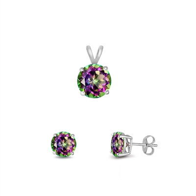 Silver Sets - Rainbow Topaz CZ